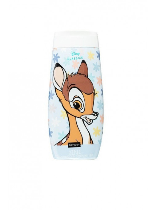 Sampon + Gel de dus pentru copii, Bambi Disney, aroma de zmeura, Sence, 300 ml