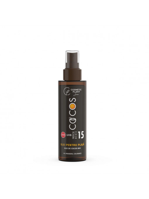 Corp, pentru: adulti | Ulei pentru plaja spf 15 cu ulei de cocos bio cosmetic plant, 150 ml | 1001cosmetice.ro
