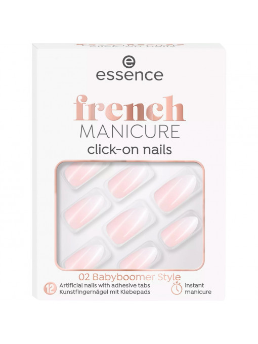Unghii false cu lipici, French Manicure click-on, Babyboomer Style 02, Essence
