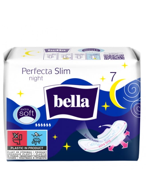 Absorbante Perfecta slim night extra soft Bella, 7 bucati