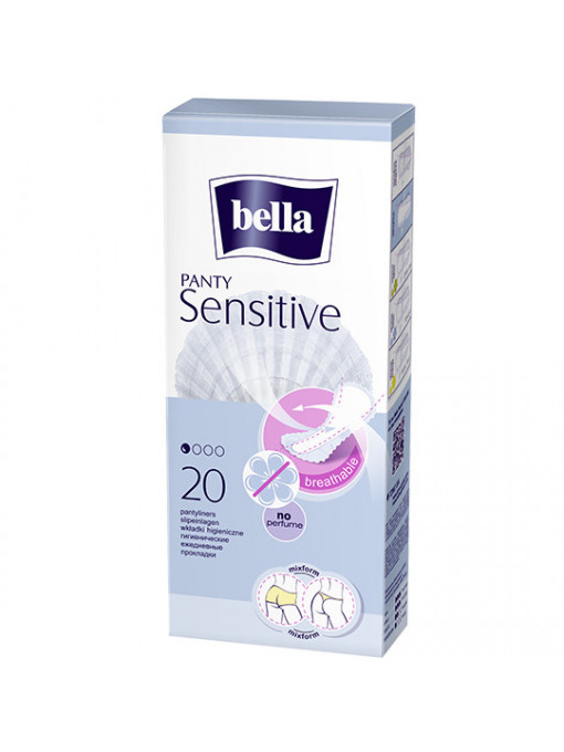 Bella | Absorbante zilnice panty sensitive elegance fara parfum, bella, 20 bucati | 1001cosmetice.ro