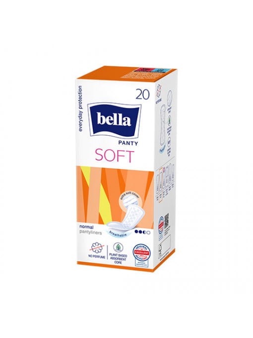 Bella | Absorbante zilnice panty soft fara parfum, bella, 20 bucati | 1001cosmetice.ro