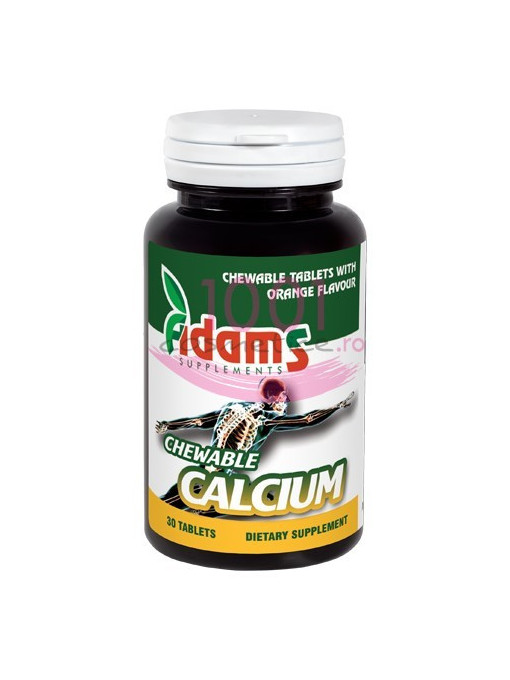 Adams chewable calcium cu gust de portocale cutie 30 tablete masticabile 1 - 1001cosmetice.ro