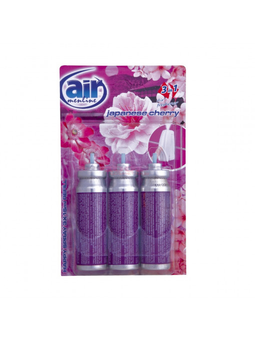 Tomil | Air menline 3in1 spray rezerva set 3 bucati japanesse cherry | 1001cosmetice.ro