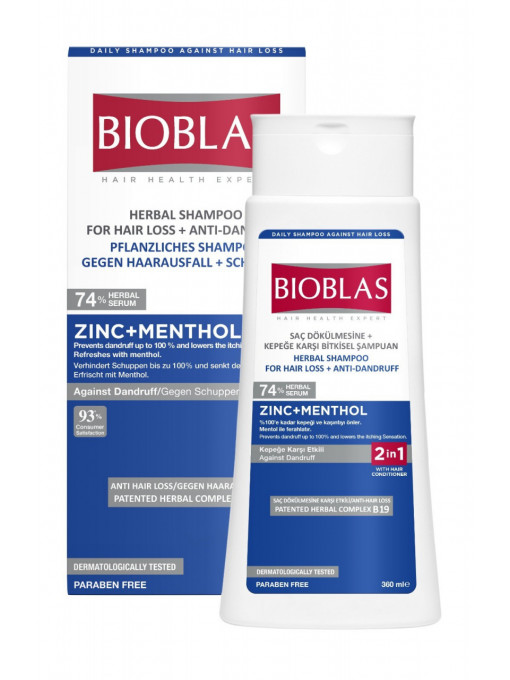 Bioblas Sampon Anticadere Par 360ml Zinc + Mentol Antimatreata