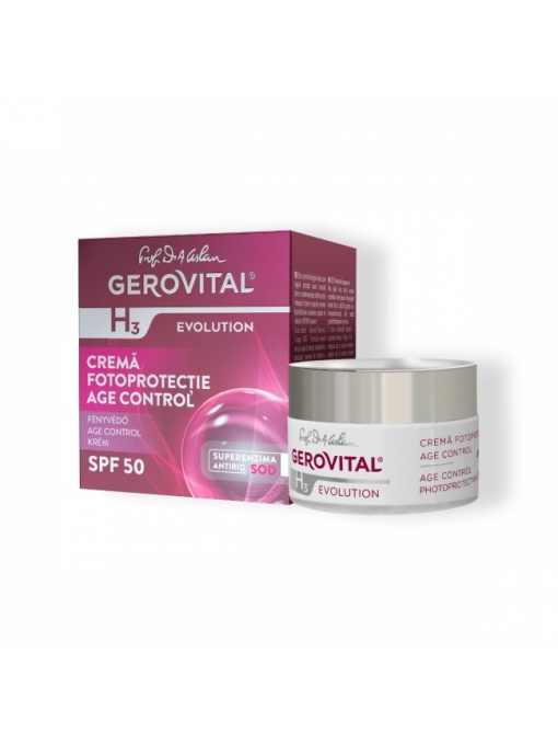 Creme fata | Crema fotoprotectie cu efect antirid spf 50 h3 evolution gerovital, 50 ml | 1001cosmetice.ro