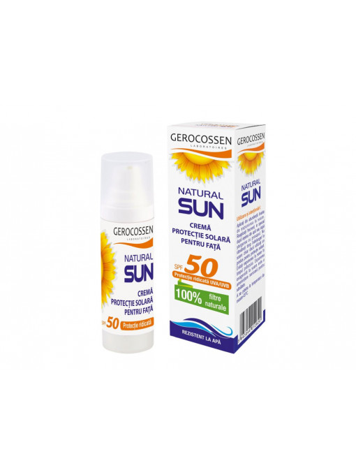 Crema protectie solara pentru fata SPF 50 Gerocossen Natural Sun, 30 ml