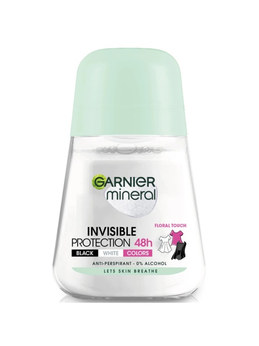 Garnier | Deodorant antiperspirant roll-on pentru femei, invisible protection floral touch 48h, garnier 50 ml | 1001cosmetice.ro