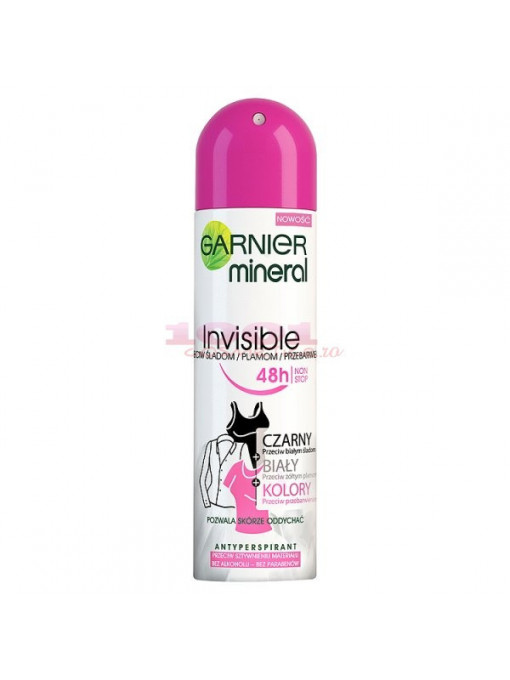 Garnier deodorant anti-perspirant 48h invisible black white and colors 1 - 1001cosmetice.ro