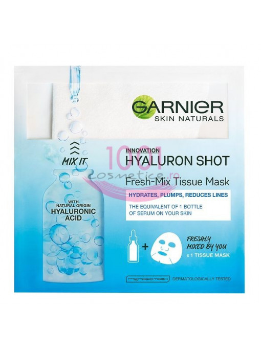 Ten, garnier | Garnier skin naturals hyaluron shot masca servetel fresh-mix cu acid hyaluronic | 1001cosmetice.ro