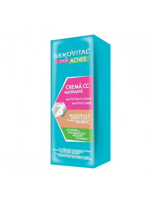 Make-up, gerovital | Gerovital stop acnee cc crema matifianta | 1001cosmetice.ro