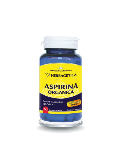 Suplimente &amp; produse bio, herbagetica | Herbagetica suplimente alimentare aspirina organica 60 de capsule | 1001cosmetice.ro