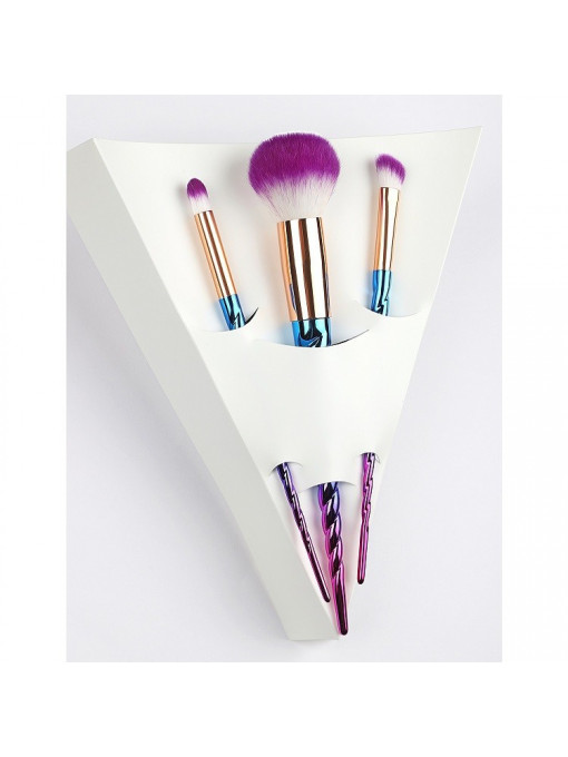 Make-up, tip accesorii makeup: pensule | Lionesse premium unicorn accesories set 3 piese pensule machiaj | 1001cosmetice.ro