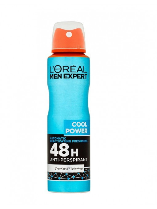 Spray &amp; stick barbati, loreal | Loreal men expert cool power 48h antiperspirant spray | 1001cosmetice.ro