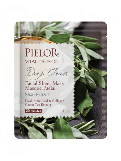 Gel &amp; masca de curatare, pielor | Pielor vital infusion deep clean masca de fata textila pentru curatare in profunzime cu ceai verde | 1001cosmetice.ro