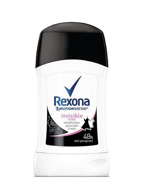 Spray &amp; stick dama, rexona | Rexona motionsense invisible pure antiperspirant women stick | 1001cosmetice.ro