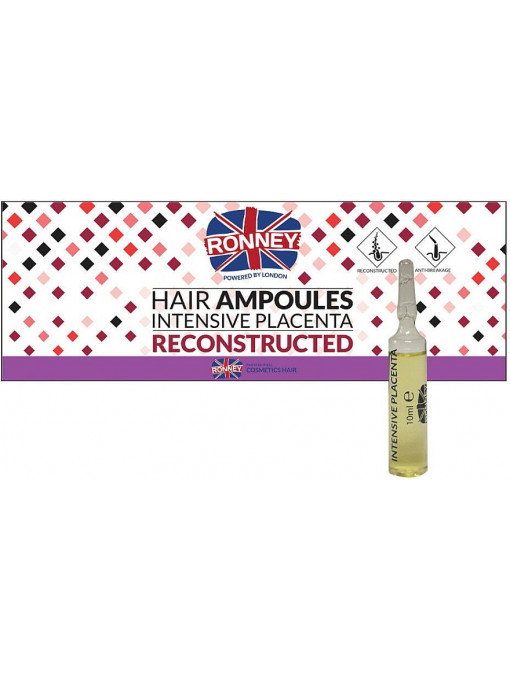 Ronney hair ampoules intensive placenta reconstructed fiole tratament par 1 - 1001cosmetice.ro