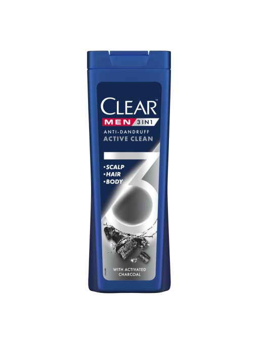Par | Sampon antimatreata 3in1, cu carbune activ, clear men, 360 ml | 1001cosmetice.ro