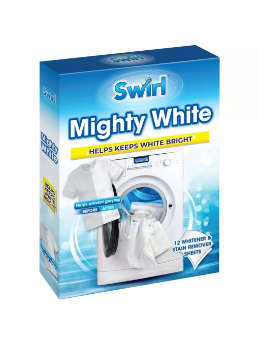 Servetele Mighty White Swirl pentru Protectia Culorilor - 12 Bucati