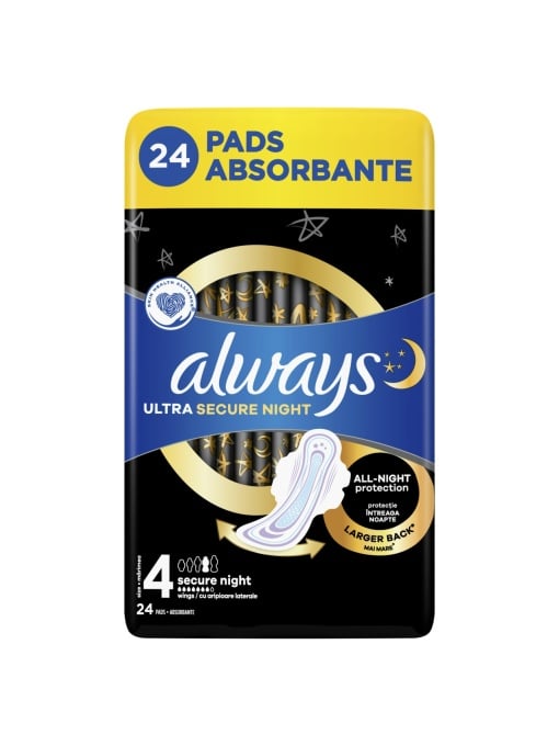 Absorbante Always Duo Ultra Secure Night 4, pachet 24 bucati