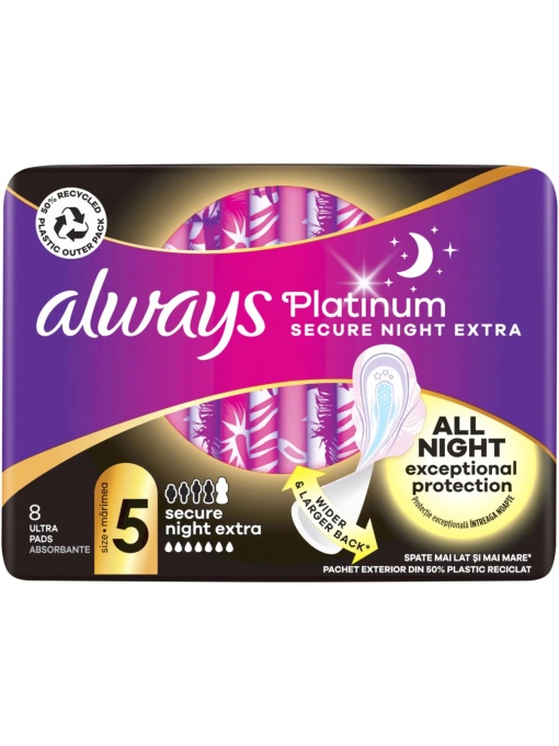 [Absorbante always platinum secure night extra 5, pachet 8 bucati - 1001cosmetice.ro] [1]