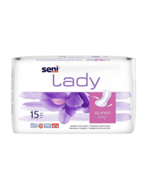 Incontinenta adulti | Absorbante urologice super 5 lady seni, pachet 15 buc | 1001cosmetice.ro