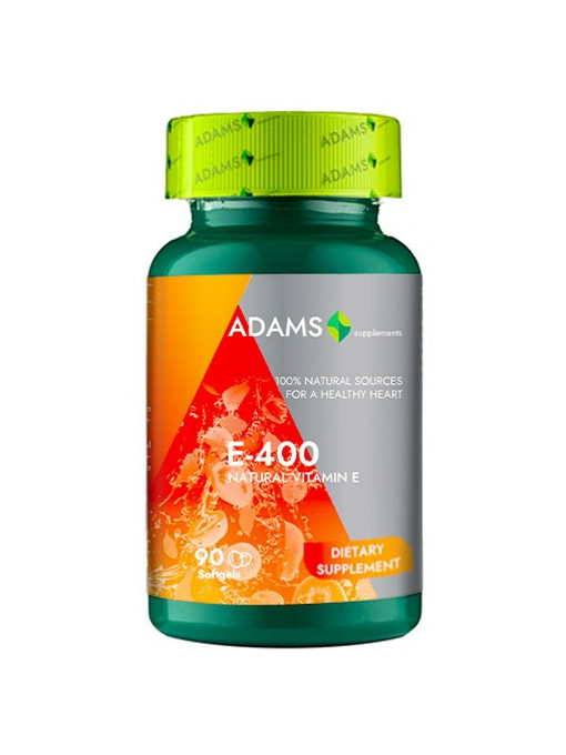 Suplimente &amp; produse bio, adams | Adams e 400 natural vitamin e cutie 90 tablete gumate | 1001cosmetice.ro