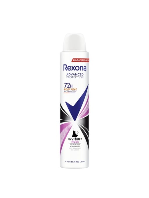 [Antiperspirant deodorant spray invisible pure 72h, rexona, 200 ml - 1001cosmetice.ro] [1]