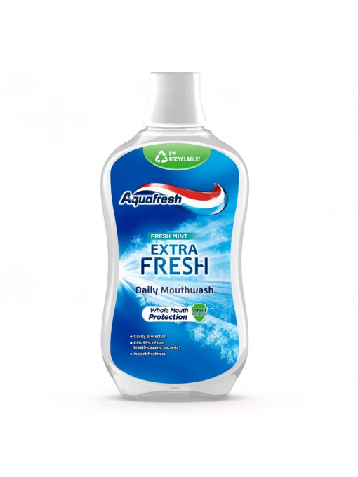 Igiena orala, aquafresh | Apa de gura extra fresh, fresh mint, aquafresh, 500 ml | 1001cosmetice.ro