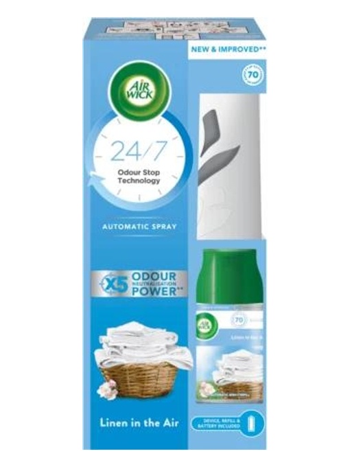 Aparat electric + rezerva odorizant de camera spray 250 ml Linen in the Air Air Wick