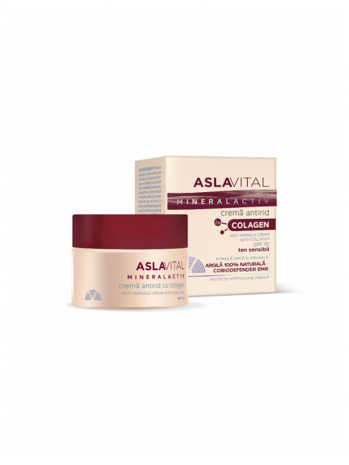 Ten, aslavital | Aslavital mineral activ crema antirid cu colagen spf 10 | 1001cosmetice.ro