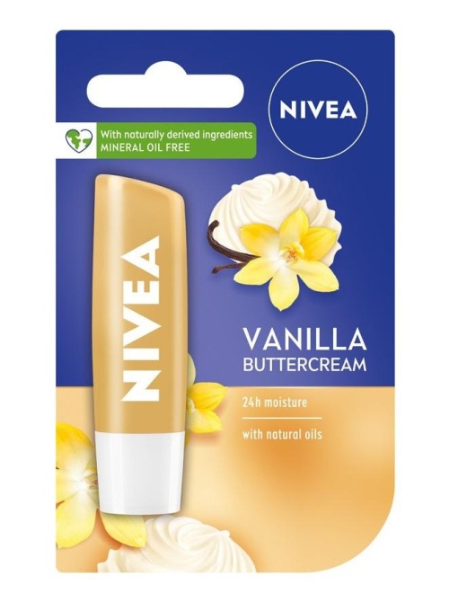 Ruj, nivea | Balsam de buze vanilla buttercream, nivea, 4.8 g | 1001cosmetice.ro
