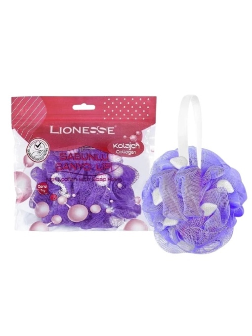 Accesorii baie | Burete de baie infuzat cu sapun cu colagen lionesse | 1001cosmetice.ro