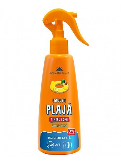 Produse plaja, cosmetic plant | Cosmetic plant spf 30 emulsie-spray rezistenta la apa cu ulei de catina pentru copii | 1001cosmetice.ro