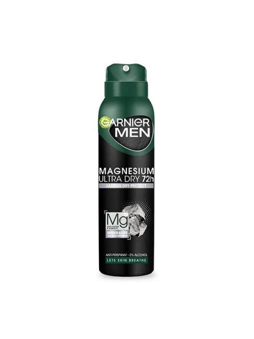 Spray &amp; stick barbati | Deodorant antiperspirant spray pentru barbati magnesiumultra dry 72h, garnier 150 ml | 1001cosmetice.ro