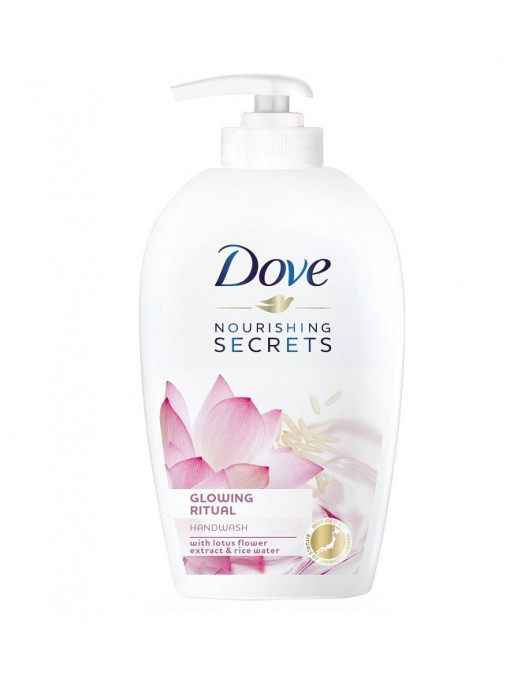 Baie &amp; spa, dove | Dove sapun lichid cu pompita glowing ritual with lotus flower extract & rice water | 1001cosmetice.ro