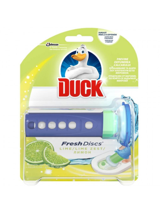 Duck | Duck fresh disc dispozitiv + rezerva odorizant toaleta lime | 1001cosmetice.ro