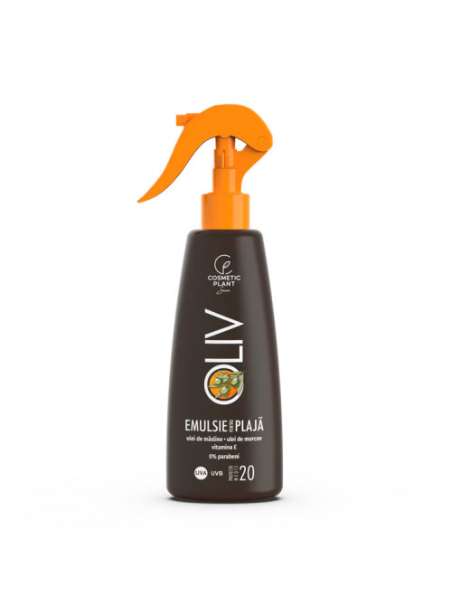 Emulsie plajă OLIV SPF20 cu ulei de morcov şi măsline Cosmetic Plant, 200 ml