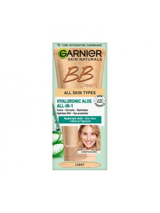 Bb cream | Garnier skin naturals hyaluronic aloe all in 1 bb cream light | 1001cosmetice.ro