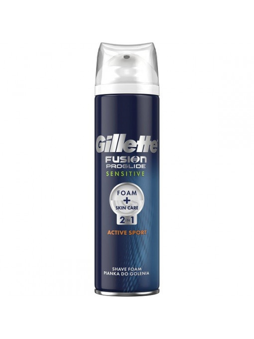 Gel de ras & aparate | Gillette fusion proglide sensitive 2in1 spuma pentru ras | 1001cosmetice.ro