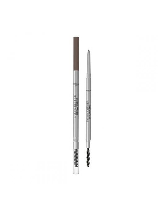 Machiaj sprancene, loreal | Loreal brow artist xpert skinny definer creion de sprancene 108 dark brunette | 1001cosmetice.ro