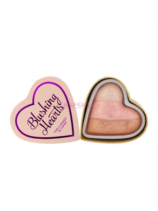 Makeup revolution london i heart makeup blushing hearts triple baked iced hearts 1 - 1001cosmetice.ro