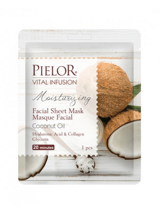 Pielor | Pielor vital infusion deep clean masca de fata textila hidratanta cu cocos | 1001cosmetice.ro