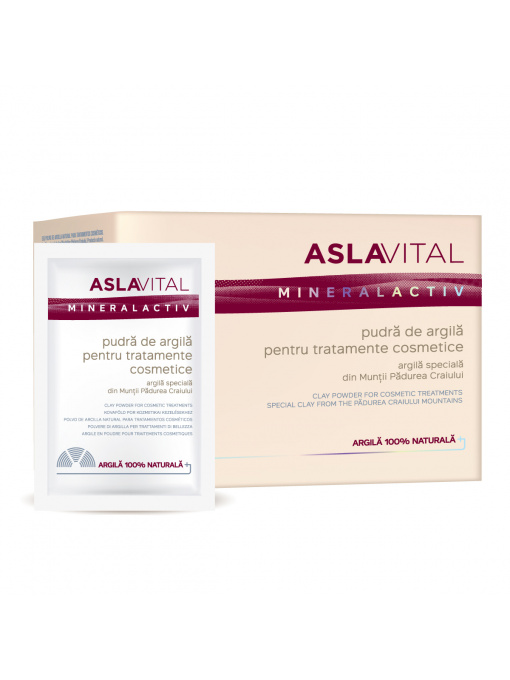 Aslavital | Pudra de argila pentru tratamente cosmetice mineralactiv, 10 plicuri x 20 g, aslavital | 1001cosmetice.ro