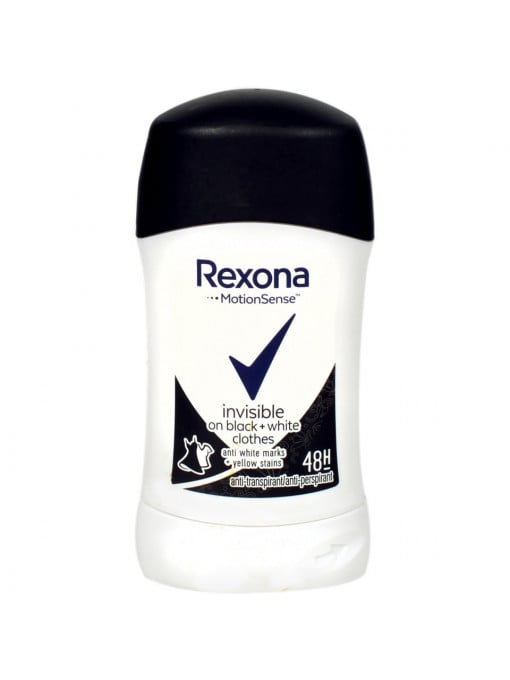 Rexona motionsense invisible black+white antiperspirant women stick 1 - 1001cosmetice.ro