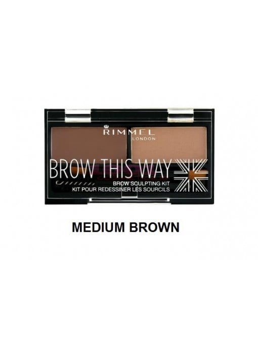 Machiaj sprancene, rimmel london | Rimmel london brow this way kit pentru sprancene medium brown 02 | 1001cosmetice.ro