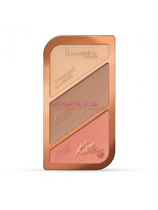 Rimmel london kate sculpting conturing and highlighting paleta 002 coral glow 1 - 1001cosmetice.ro