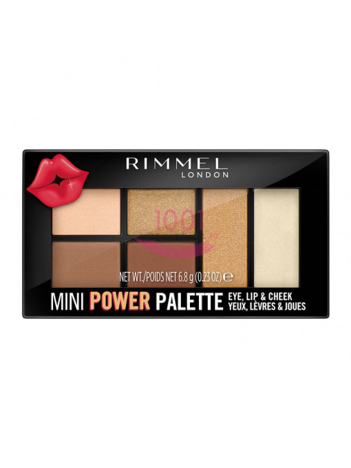 Truse make-up, rimmel london | Rimmel london mini paleta power pentru ochi - buze si obraji sassy 002 | 1001cosmetice.ro