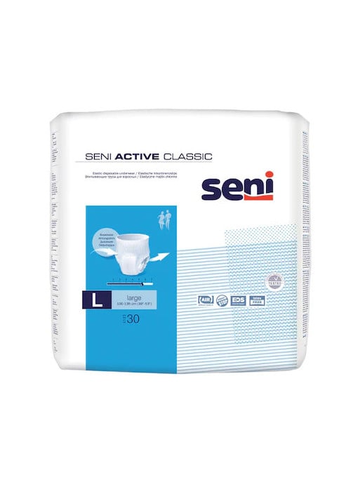 Seni | Scutece pentru adulti, seni active classic tip chilot, marimea l, pachet 30 buc | 1001cosmetice.ro