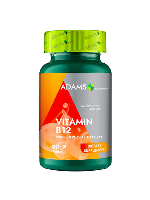 Suplimete alimentare adams vitamin b -12 ,1000mcg , 90 tablete 1 - 1001cosmetice.ro